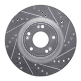 Dynamic Friction 2009-2011 Hyundai Genesis Sedan Front Right Drilled & Slotted Silver Brake Rotor by Dynamic Friction Company 631-03030R