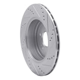 Dynamic Friction 2010-2016 Hyundai Genesis Coupe Rear Left Drilled & Slotted Silver Brake Rotor by Dynamic Friction Company 631-03031L