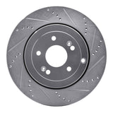 Dynamic Friction 2010-2016 Hyundai Genesis Coupe Rear Right Drilled & Slotted Silver Brake Rotor by Dynamic Friction Company 631-03031R