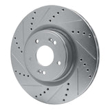 Dynamic Friction 2010-2016 Hyundai Genesis Coupe Front Left Drilled & Slotted Silver Brake Rotor by Dynamic Friction Company 631-03032L