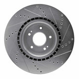 Dynamic Friction 2010-2016 Hyundai Genesis Coupe Front Left Drilled & Slotted Silver Brake Rotor by Dynamic Friction Company 631-03032L