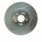 Dynamic Friction 2010-2016 Hyundai Genesis Coupe Front Left Drilled & Slotted Silver Brake Rotor by Dynamic Friction Company 631-03032L