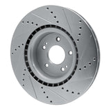 Dynamic Friction 2010-2016 Hyundai Genesis Coupe Front Left Drilled & Slotted Silver Brake Rotor by Dynamic Friction Company 631-03032L