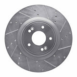 Dynamic Friction 2010-2016 Hyundai Genesis Coupe Front Right Drilled & Slotted Silver Brake Rotor by Dynamic Friction Company 631-03032R
