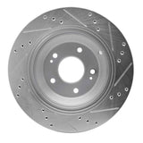 Dynamic Friction 2011-2017 Hyundai Equus Rear Left Drilled & Slotted Silver Brake Rotor by Dynamic Friction Company 631-03035L