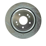 Dynamic Friction 2011-2017 Hyundai Equus Rear Left Drilled & Slotted Silver Brake Rotor by Dynamic Friction Company 631-03035L