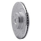 Dynamic Friction 2011-2017 Genesis G80 Front Left Drilled & Slotted Silver Brake Rotor by Dynamic Friction Company 631-03036L