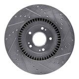 Dynamic Friction 2011-2017 Genesis G80 Front Left Drilled & Slotted Silver Brake Rotor by Dynamic Friction Company 631-03036L