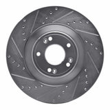 Dynamic Friction 2011-2017 Genesis G80 Front Left Drilled & Slotted Silver Brake Rotor by Dynamic Friction Company 631-03036L