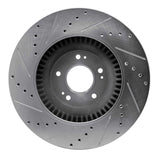 Dynamic Friction 2011-2017 Genesis G80 Front Right Drilled & Slotted Silver Brake Rotor by Dynamic Friction Company 631-03036R