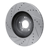 Dynamic Friction 2011-2017 Genesis G80 Front Right Drilled & Slotted Silver Brake Rotor by Dynamic Friction Company 631-03036R