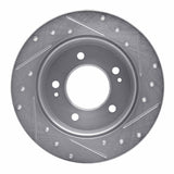 Dynamic Friction 2011-2025 Hyundai Veloster Rear Left Drilled & Slotted Silver Brake Rotor by Dynamic Friction Company 631-03037L
