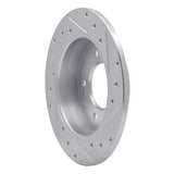 Dynamic Friction 2011-2025 Hyundai Veloster Rear Left Drilled & Slotted Silver Brake Rotor by Dynamic Friction Company 631-03037L