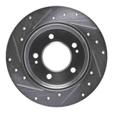 Dynamic Friction 2011-2025 Hyundai Kona Rear Right Drilled & Slotted Silver Brake Rotor by Dynamic Friction Company 631-03037R