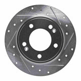Dynamic Friction 2011-2025 Hyundai Kona Rear Right Drilled & Slotted Silver Brake Rotor by Dynamic Friction Company 631-03037R