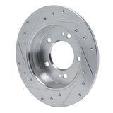 Dynamic Friction 2011-2025 Hyundai Kona Rear Right Drilled & Slotted Silver Brake Rotor by Dynamic Friction Company 631-03037R