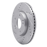 Dynamic Friction 2011-2025 Hyundai Veloster Front Left Drilled & Slotted Silver Brake Rotor by Dynamic Friction Company 631-03038L