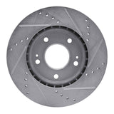 Dynamic Friction 2011-2025 Hyundai Veloster Front Left Drilled & Slotted Silver Brake Rotor by Dynamic Friction Company 631-03038L