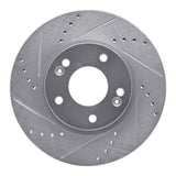 Dynamic Friction 2011-2025 Hyundai Veloster Front Left Drilled & Slotted Silver Brake Rotor by Dynamic Friction Company 631-03038L