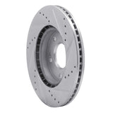 Dynamic Friction 2011-2025 Hyundai Veloster Front Left Drilled & Slotted Silver Brake Rotor by Dynamic Friction Company 631-03038L
