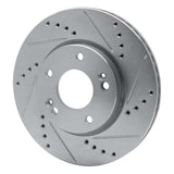 Dynamic Friction 2011-2025 Hyundai Veloster Front Right Drilled & Slotted Silver Brake Rotor by Dynamic Friction Company 631-03038R