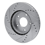 Dynamic Friction 2011-2025 Hyundai Veloster Front Right Drilled & Slotted Silver Brake Rotor by Dynamic Friction Company 631-03038R