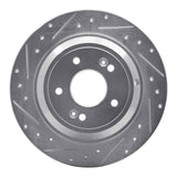 Dynamic Friction 2009-2020 Genesis G80 Rear Left Drilled & Slotted Silver Brake Rotor by Dynamic Friction Company 631-03039L