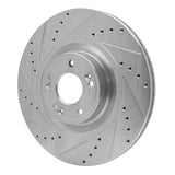 Dynamic Friction 2012-2017 Genesis G80 Front Left Drilled & Slotted Silver Brake Rotor by Dynamic Friction Company 631-03040L