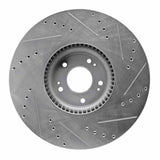 Dynamic Friction 2012-2017 Genesis G80 Front Left Drilled & Slotted Silver Brake Rotor by Dynamic Friction Company 631-03040L