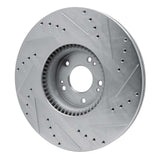 Dynamic Friction 2012-2017 Genesis G80 Front Left Drilled & Slotted Silver Brake Rotor by Dynamic Friction Company 631-03040L