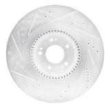 Dynamic Friction 2012-2017 Genesis G80 Front Right Drilled & Slotted Silver Brake Rotor by Dynamic Friction Company 631-03040R