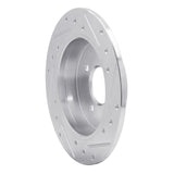 Dynamic Friction 2012-2025 Dodge Attitude (Mexico) Rear Left Drilled & Slotted Silver Brake Rotor by Dynamic Friction Company 631-03041L