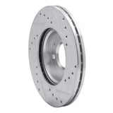 Dynamic Friction 2012-2025 Dodge Attitude (Mexico) Front Left Drilled & Slotted Silver Brake Rotor by Dynamic Friction Company 631-03042L