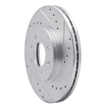 Dynamic Friction 2012-2025 Dodge Attitude (Mexico) Front Right Drilled & Slotted Silver Brake Rotor by Dynamic Friction Company 631-03042R