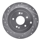 Dynamic Friction 2007-2009 Hyundai Santa Fe Rear Left Drilled & Slotted Silver Brake Rotor by Dynamic Friction Company 631-03046L