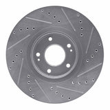 Dynamic Friction 2007-2012 Hyundai Veracruz Front Left Drilled & Slotted Silver Brake Rotor by Dynamic Friction Company 631-03047L