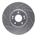 Dynamic Friction 2007-2012 Hyundai Veracruz Front Left Drilled & Slotted Silver Brake Rotor by Dynamic Friction Company 631-03047L