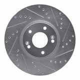 Dynamic Friction 2007-2012 Hyundai Veracruz Front Right Drilled & Slotted Silver Brake Rotor by Dynamic Friction Company 631-03047R