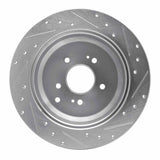 Dynamic Friction 2007-2012 Hyundai Veracruz Rear Left Drilled & Slotted Silver Brake Rotor by Dynamic Friction Company 631-03048L