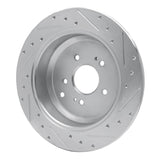 Dynamic Friction 2007-2012 Hyundai Veracruz Rear Left Drilled & Slotted Silver Brake Rotor by Dynamic Friction Company 631-03048L