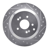 Dynamic Friction 2007-2012 Hyundai Veracruz Rear Right Drilled & Slotted Silver Brake Rotor by Dynamic Friction Company 631-03048R
