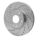 Dynamic Friction 2007-2009 Hyundai Santa Fe Front Left Drilled & Slotted Silver Brake Rotor by Dynamic Friction Company 631-03049L