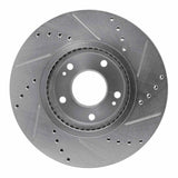 Dynamic Friction 2007-2009 Hyundai Santa Fe Front Left Drilled & Slotted Silver Brake Rotor by Dynamic Friction Company 631-03049L