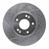 Dynamic Friction 2007-2009 Hyundai Santa Fe Front Left Drilled & Slotted Silver Brake Rotor by Dynamic Friction Company 631-03049L