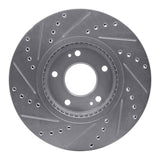 Dynamic Friction 2007-2009 Hyundai Santa Fe Front Right Drilled & Slotted Silver Brake Rotor by Dynamic Friction Company 631-03049R