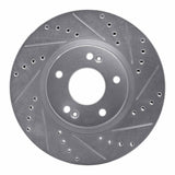 Dynamic Friction 2007-2009 Hyundai Santa Fe Front Right Drilled & Slotted Silver Brake Rotor by Dynamic Friction Company 631-03049R