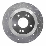 Dynamic Friction 2010-2021 Hyundai Santa Fe Sport Rear Left Drilled & Slotted Silver Brake Rotor by Dynamic Friction Company 631-03050L