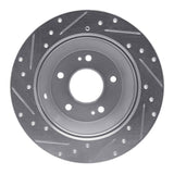 Dynamic Friction 2010-2021 Hyundai Santa Fe XL Rear Right Drilled & Slotted Silver Brake Rotor by Dynamic Friction Company 631-03050R
