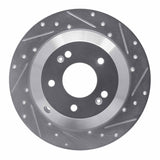 Dynamic Friction 2010-2021 Hyundai Santa Fe XL Rear Right Drilled & Slotted Silver Brake Rotor by Dynamic Friction Company 631-03050R