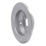 Dynamic Friction 2010-2021 Hyundai Santa Fe XL Rear Right Drilled & Slotted Silver Brake Rotor by Dynamic Friction Company 631-03050R